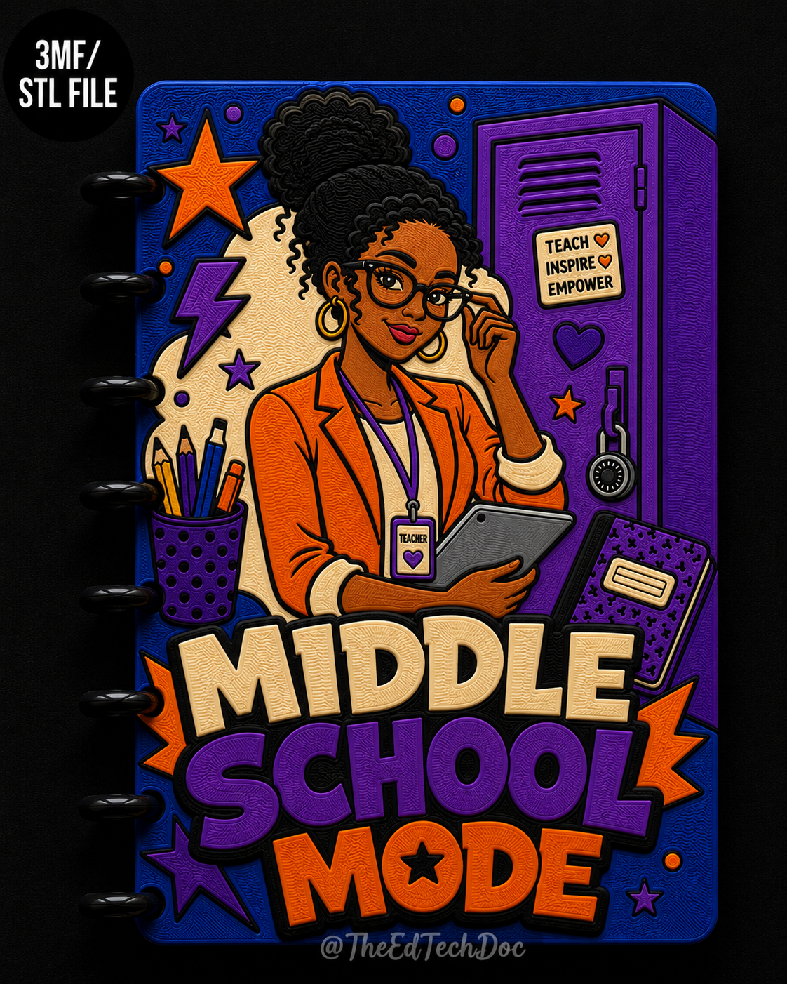 Middle School Teacher Discbound Notebook | 3MF File