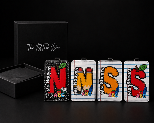 Personalized Teacher ID Badge Holder | Custom Name Badge | Sublimated Lanyard Badge
