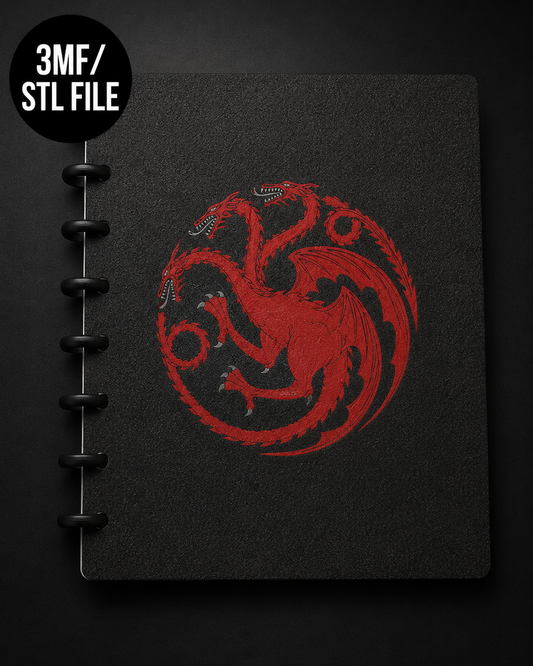 Dragon Fantasy Notebook Cover 3MF/STL File | 3D Print Journal Design