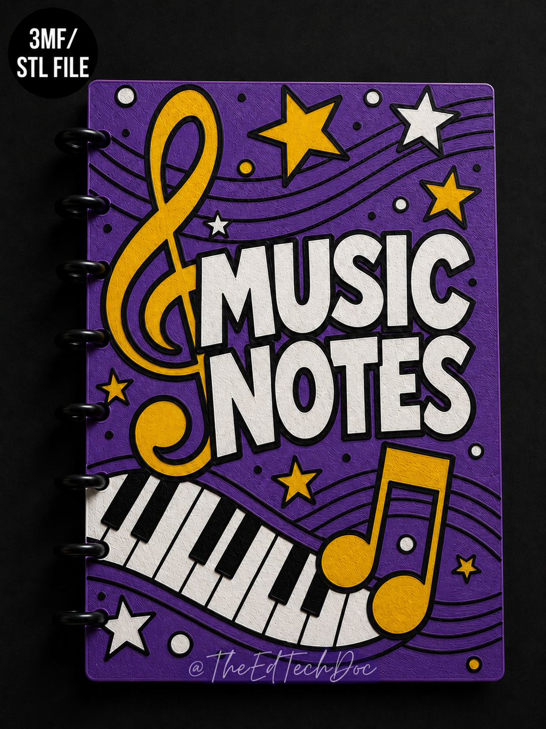 Music Teacher Discbound Notebook | 3MF/STL File