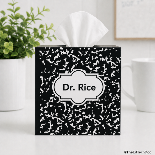 3D Composition Notebook Tissue Box