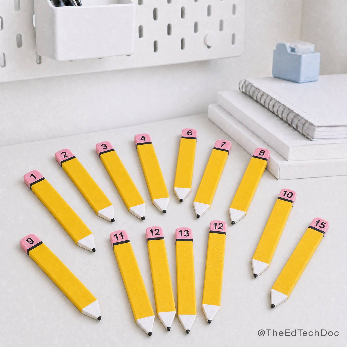 3D Numbered Pencils Classroom Set | Random Student Picker