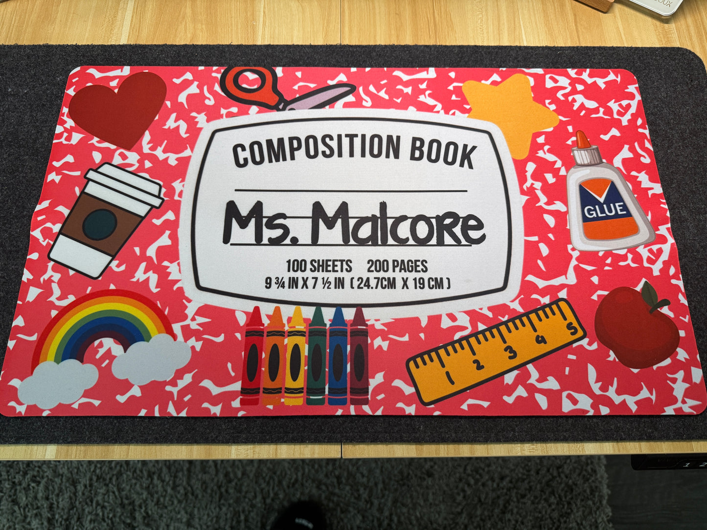 Personalized Teacher Desk Mat | Composition