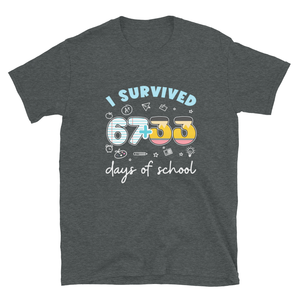 I Survived 100 Days of School Unisex T-Shirt (Style 2)